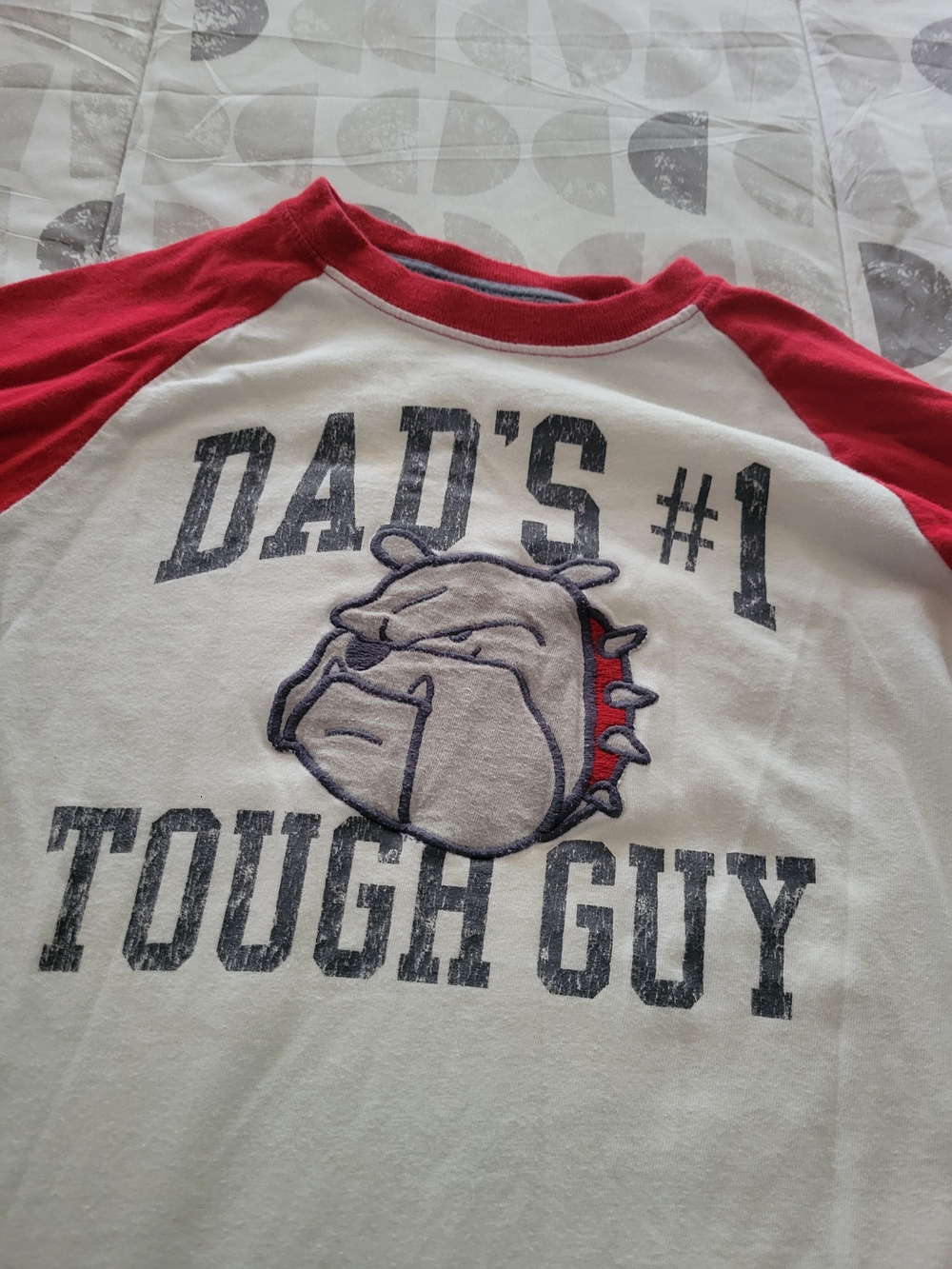 Carter's Red and White 'Dad's #1 Tough Guy' Raglan Tee